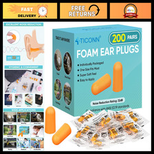 200 Pairs Foam Ear Plugs - 32dB NRR Noise Reduction for Sleep, Hunting, Travel 