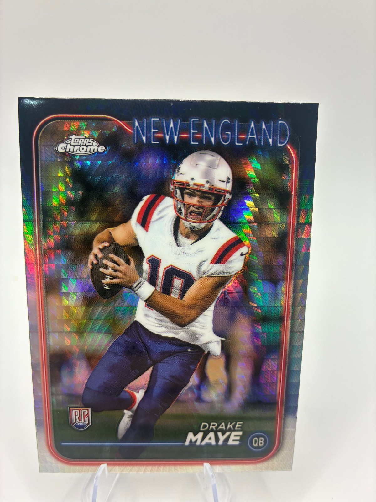 2024 Topps Chrome - Rookies Drake Maye #203 Prism Refractor (RC)