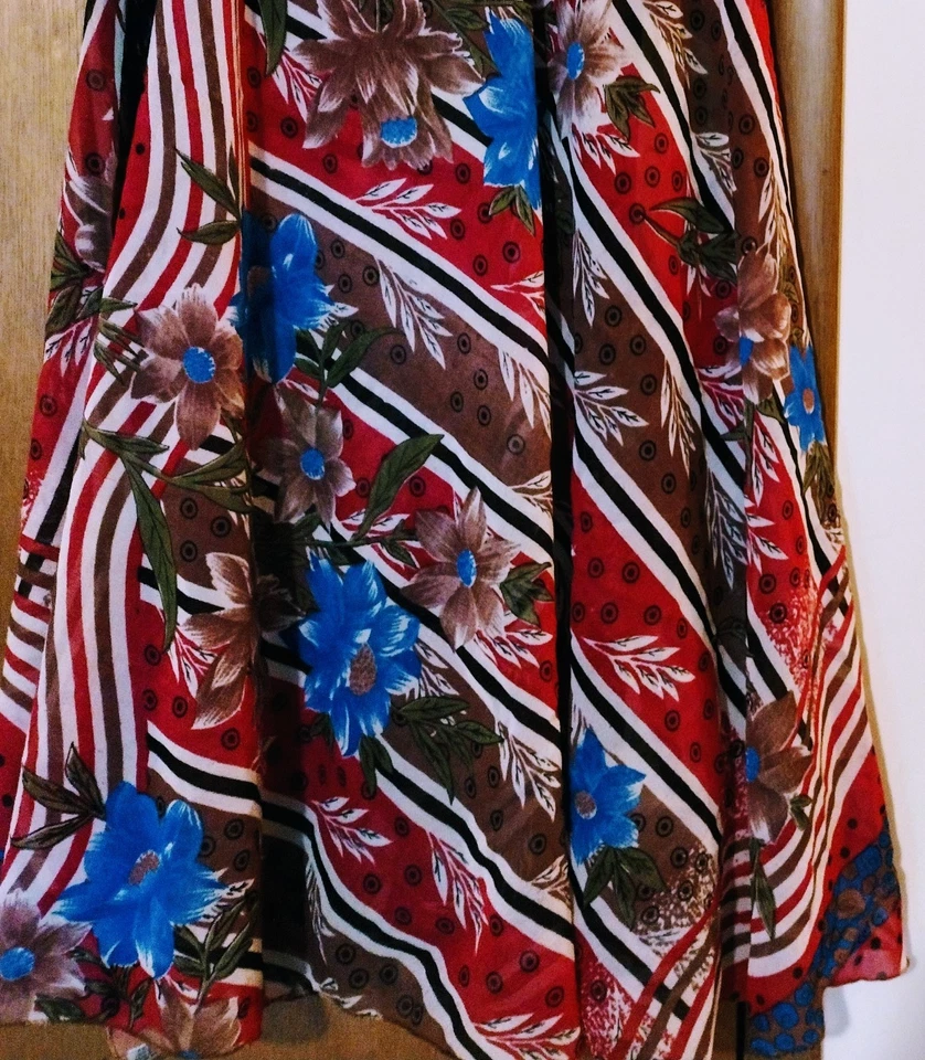 印度双面裹身裙花卉波西米亚遮盖十字休闲派对 MAXI 调节 — 第 3/4 张图片