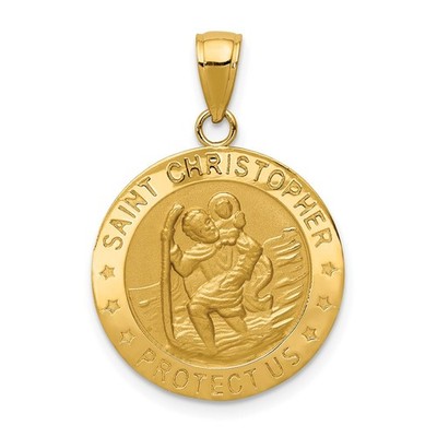 10k Yellow Gold Saint Christopher Medal Pendant 2.08g, L-28mm, W-19mm for Mom