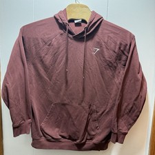 Gymshark Hoodie Sweatshirt Pullover Long Sleeve Maroon Men's Size XL