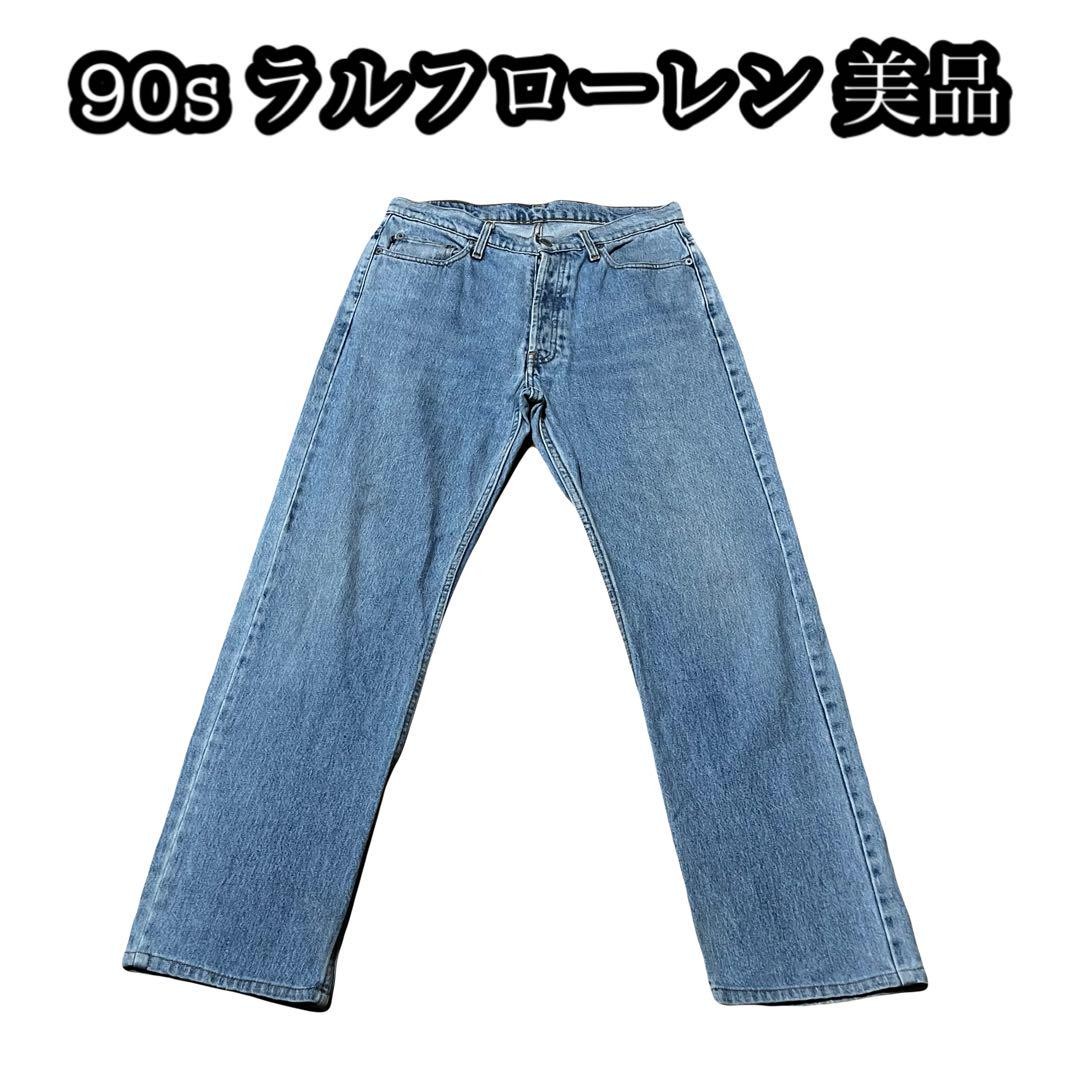 Vintage Ralph Lauren Men Pants 90S Old Denim Indigo Blue Limited