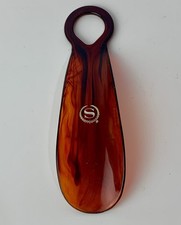 Vintage SHERATON Hotel Shoe Horn - Faux Tortoise Shell with Embossed Gold Logo