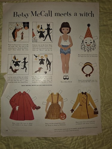 Betsy Mccall Mag Paper Doll Pages Lot Of 4, Betsy Mccall Meets A Witch - Picture 3 of 5