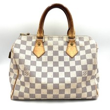 Autentica borsa a mano LOUIS VUITTON Damier Azur Speedy 25 bianca N41534 da d...
