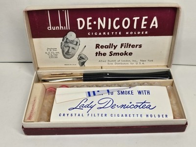 Vintage Lady De-Nicotea Cigarette Holder Black 1133 Alfred Dunhill Boxed Unused