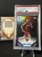 2023 - 24 TOPPS CHROME UCC #179 LUCAS PAQUETA BLACK REFRACTOR /10 PSA 9 MINT