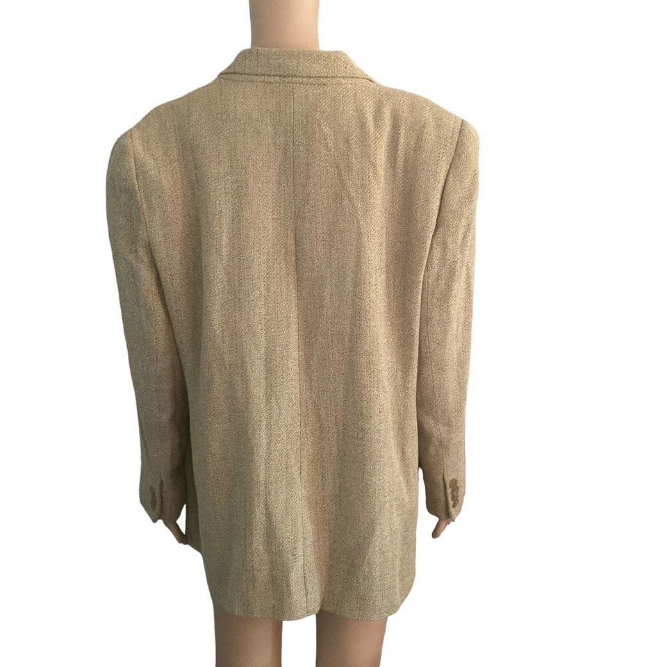 Blazer Evan Picone para mujer 14W un botón beige mezcla de lino  Foto 2 de 4