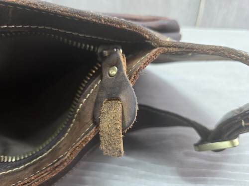 Tiding Mens 100% Brown Leather Crossbody Sling Bag AS IS - Bild 14 von 20