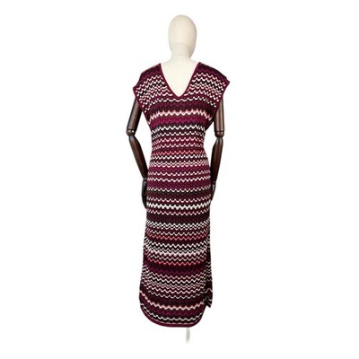 lindex maxi dress Missoni x Lindex Aztec Long Dress Women’s Size L Red V-Neck