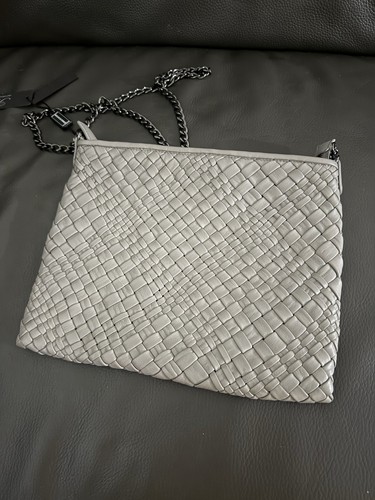 FALOR Firenze Italia Geniuine Leather Hand Wove Crossbody Bag Made in Italy TAN - Picture 7 of 8