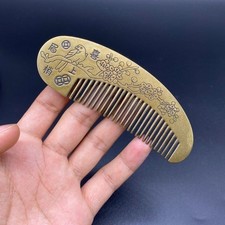 Brass Massage Comb Plum Blossom Design Handmade Polished Vintage Hair Accessory