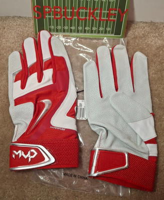 NIKE MVP ELITE PRO ADULT XXL BASEBALL BATTING GLOVES, PGB396-165, RED / WHITE