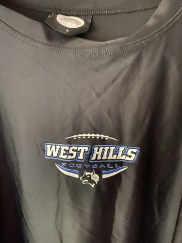 West Hills High School Football Spandex Workout Shirt, Mens Large - Picture 3 of 3
