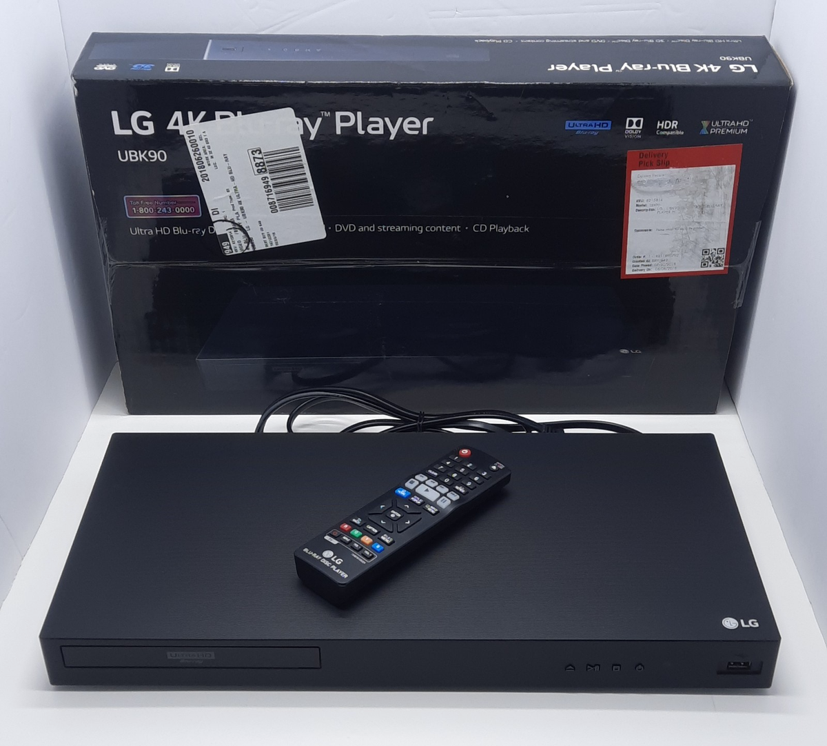 LG UBK90 4K UHD Blu-ray Disc Player with Dolby Vision + Remote