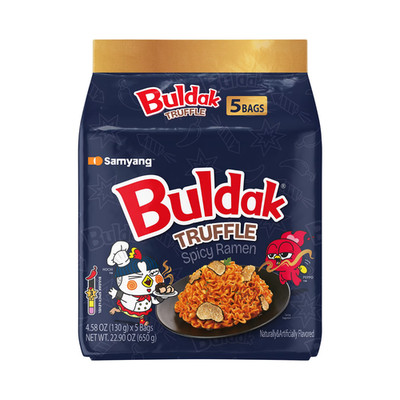 Samyang Buldak Truffle Spicy Instant Ramen Noodles, 5 Pack, 4.58 oz Bags