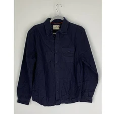 The Normal Brand Chamois Woven LS Button Up Shirt Mens Medium Navy Blue New