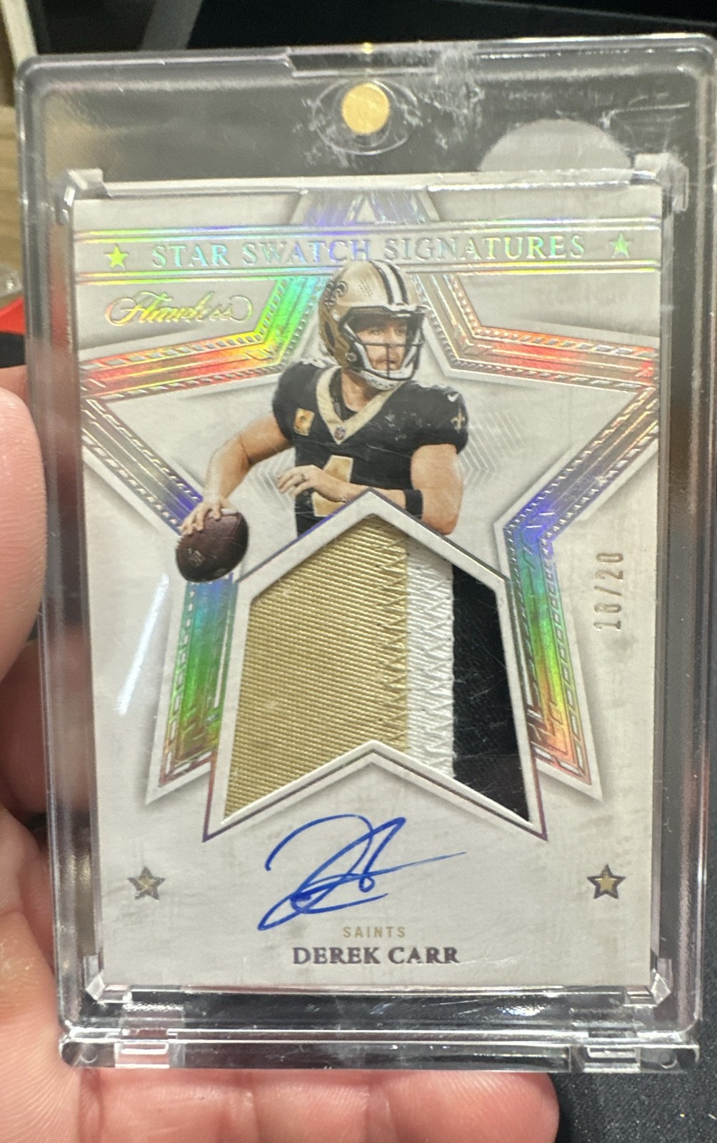 2023 Panini Flawless - Star Swatch Signatures Derek Carr #SS-DCA Silver /20 