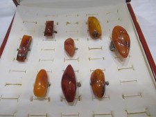Vintage/ OLDER Baltic Amber Lot 8 Rings 40g