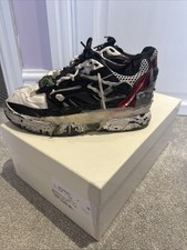 Sneakers Maison Margiela Fusion effetto invecchiato nero bianco UK 6