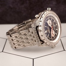 Breitling Men's Chrono-Matic 44mm 8ct Diamond Steel Black Dial Watch Ref: A41360 5