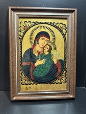 Hinterglasmalerei Madonna mit Kind Maria Muttergottes Jesuskind 