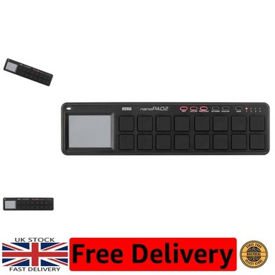 Korg nanoPAD2 schwarz - tragbarer 16-Pad Midi Controller mit kostenlosem Softwarepaket