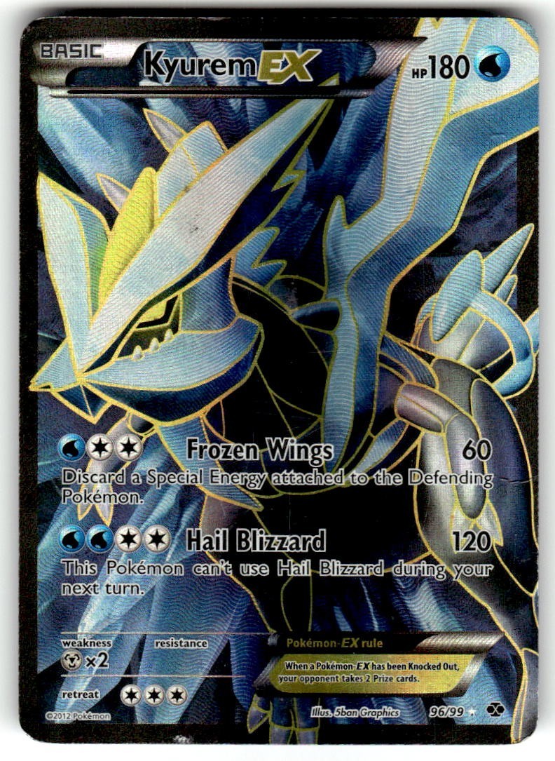 2012 Pokemon - Kyurem EX - Next Destinies Full Art Ultra Holo 96/99 HP see pics
