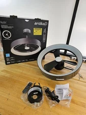 Artika Austin 23" LED Ceiling Fan Light Dimmable Matte Black Fandelier w/ Remote