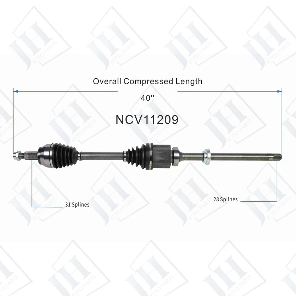 Eixo dianteiro OE par LH RH CV eixo para 2012-17 Land Rover Range Rover Evoque AWD - Imagem 3 de 4