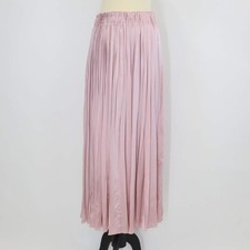 Prada Pink Satin Pleated Maxi Skirt
