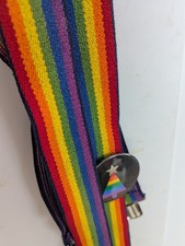 Vintage 1980s Rainbow Suspenders w/ button