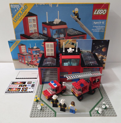 Vintage LEGO TOWN 6385 Fire House 1 100% Parts Complete w Box, Manuals, Stickers