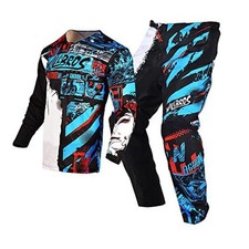 Youth Jersey Pant Combo for Kids MX Motocross Gear Set Large Black Blue