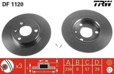 2x TRW Bremsscheiben Vorne passend für PEUGEOT 106 II Schrägheck (1A, 1C)
