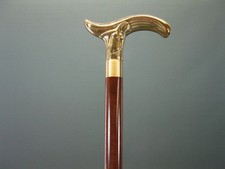 Antique Brass Victorian Handle Wooden Vintage Style Walking Stick Cane Designer
