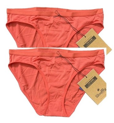 Woolly Women s Bikini Brief Panties 2 Pack 95% Merino Wool, Wild Rose Pink Small