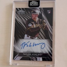 2024 Topps Chrome Black Taylor Kohlwey San Diego Padres Rookie Autograph Card. rookie card picture