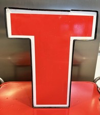 Reclaimed Commercial Marquee Letter Red   T  16 By 13 Inch Not Wired Presently