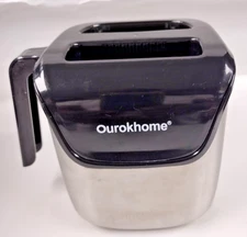 Ourokhome Espresso Knock Box-6”x6” Coffee Accessory- Stainless Steel & Black.