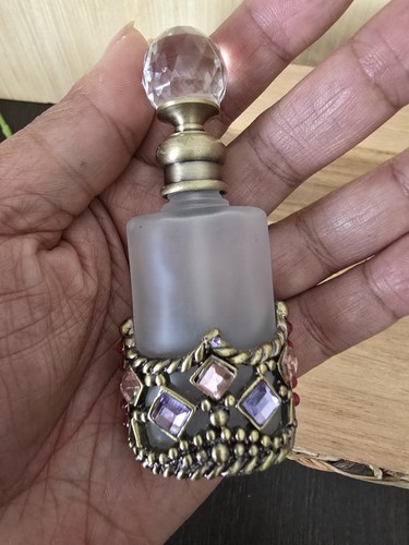 Set Of 3 Vintage Alice Aliya Refillable Perfume Bottle Embrossed Decor Screw Cap - Afbeelding 4 van 15