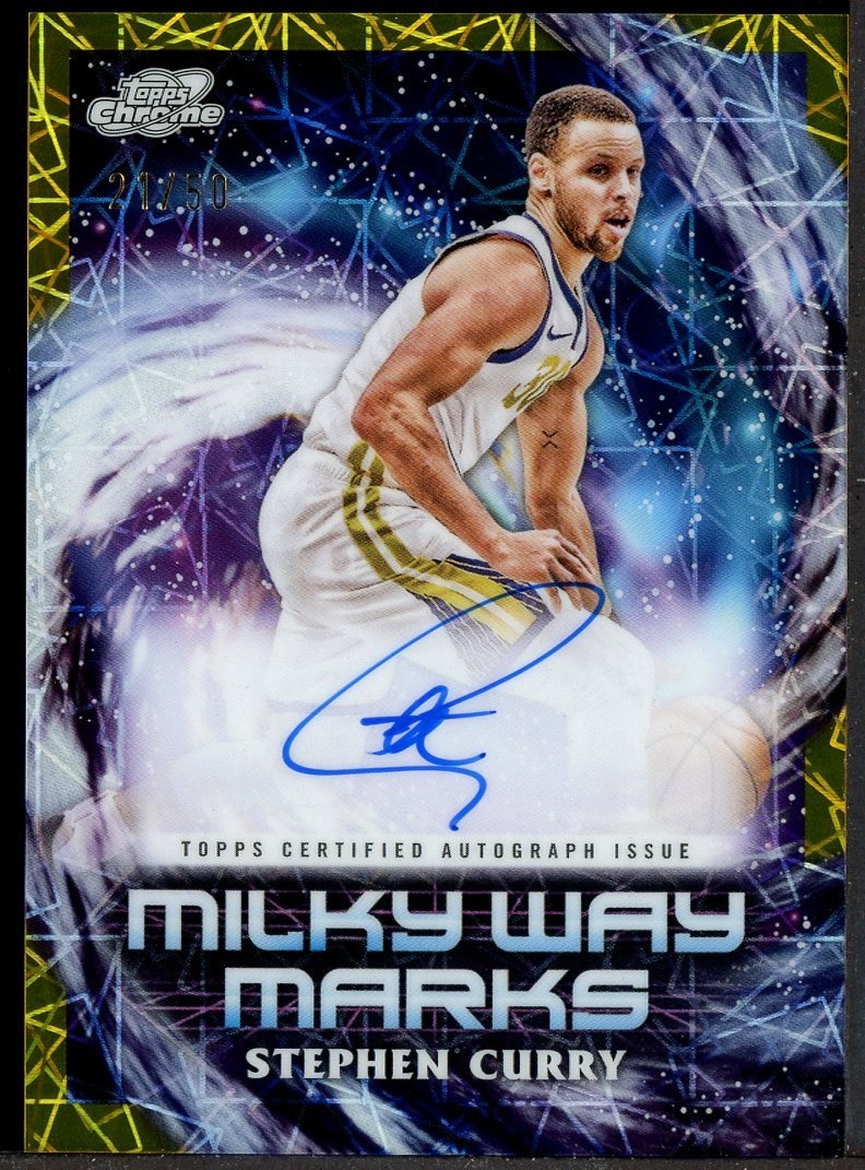 2023-24 Topps Cosmic Chrome Milky Way Marks Gold Stephen Curry AUTO 21/50