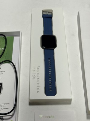 LetsFit Smart Watch Health Tracker, Black Bezel And Blue Band | Brand New ￼ 