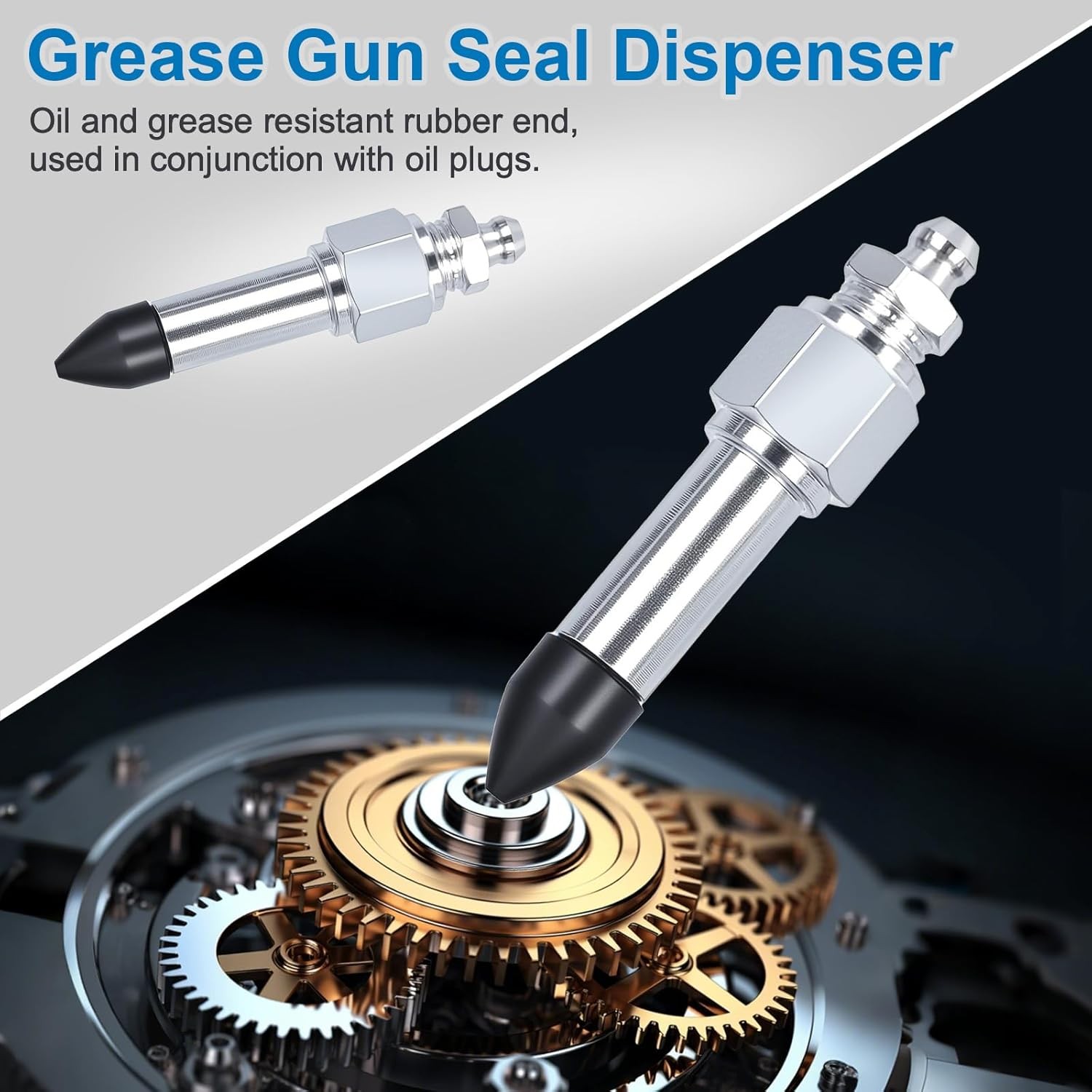 5PCS Grease Gun Needle Accessory Set, Includes Grease Needle Dispenser, Rubber C