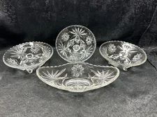 EAP Glass 3-Footed Dessert Bowls (x3) With Sundae Bowl (x1)