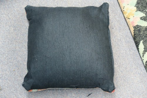 Antique Rustic Turkish Anatolian Kilim Pillow Hand Woven Wool 14" x 15" - Picture 2 of 2