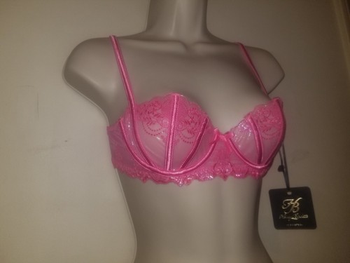 Honey Birdette Natalie Bra size 34B and Brief size Medium Wild Pink NWT - Picture 2 of 6