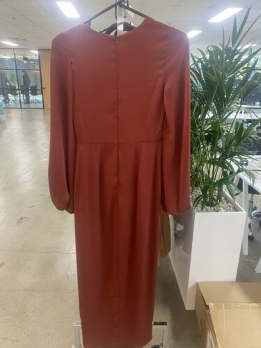 SHONA JOY Cocktail Midi Dress Burgundy Size AU 8 RRP 320 NEW WITH DEFECTS - Picture 3 of 4