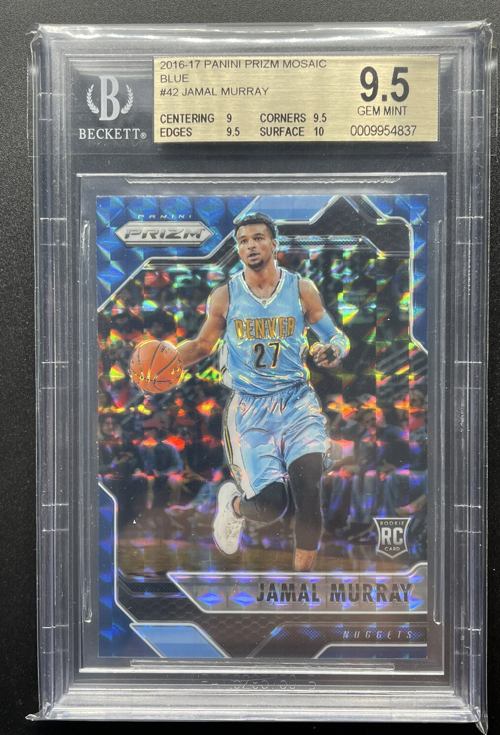 2016-17 Prizm Mosaic Jamal Murray Blue Prizm Rookie RC #42 BGS 9.5 Nuggets