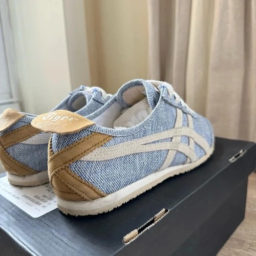 Onitsuka Tiger Mexico 66 Sneaker Shoes in White Blue Denim Women's Size 6 - Picture 4 of 9